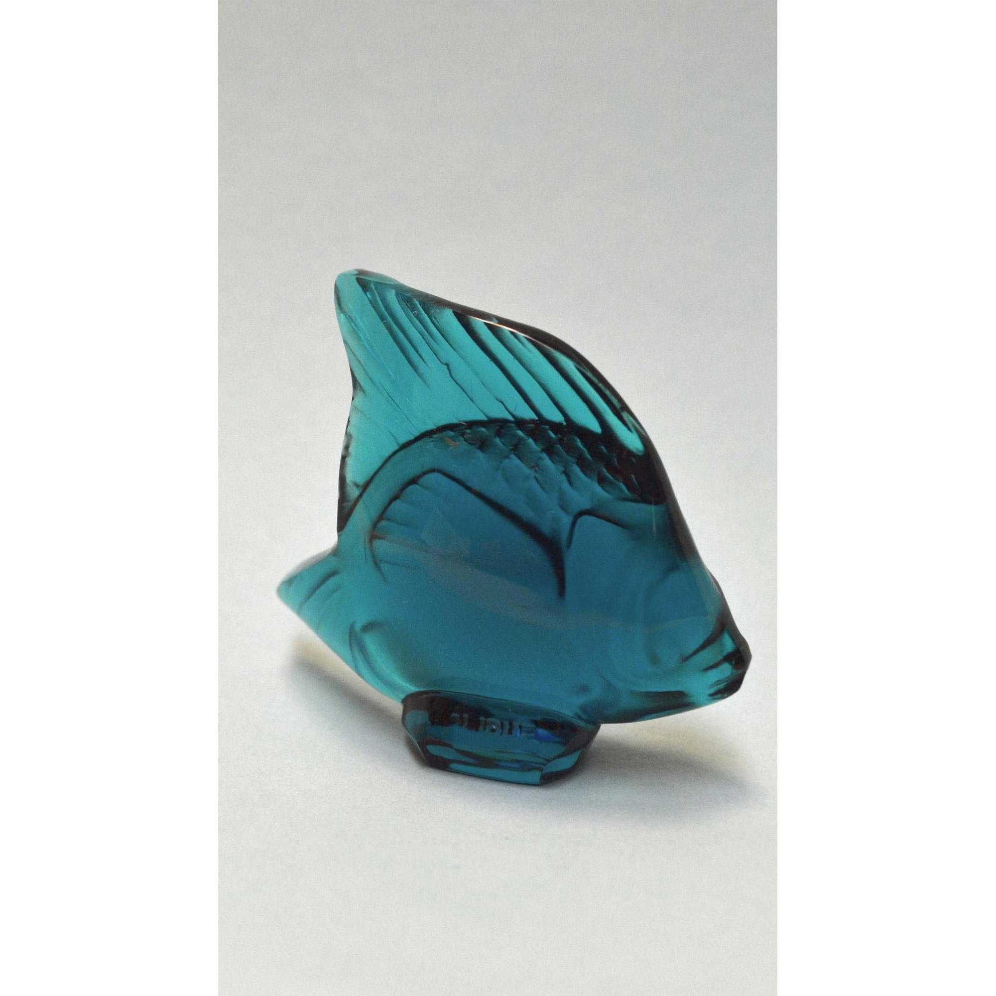 René Lalique | Antique Rene Lalique Crystal Dark Teal Fish Figurine ...