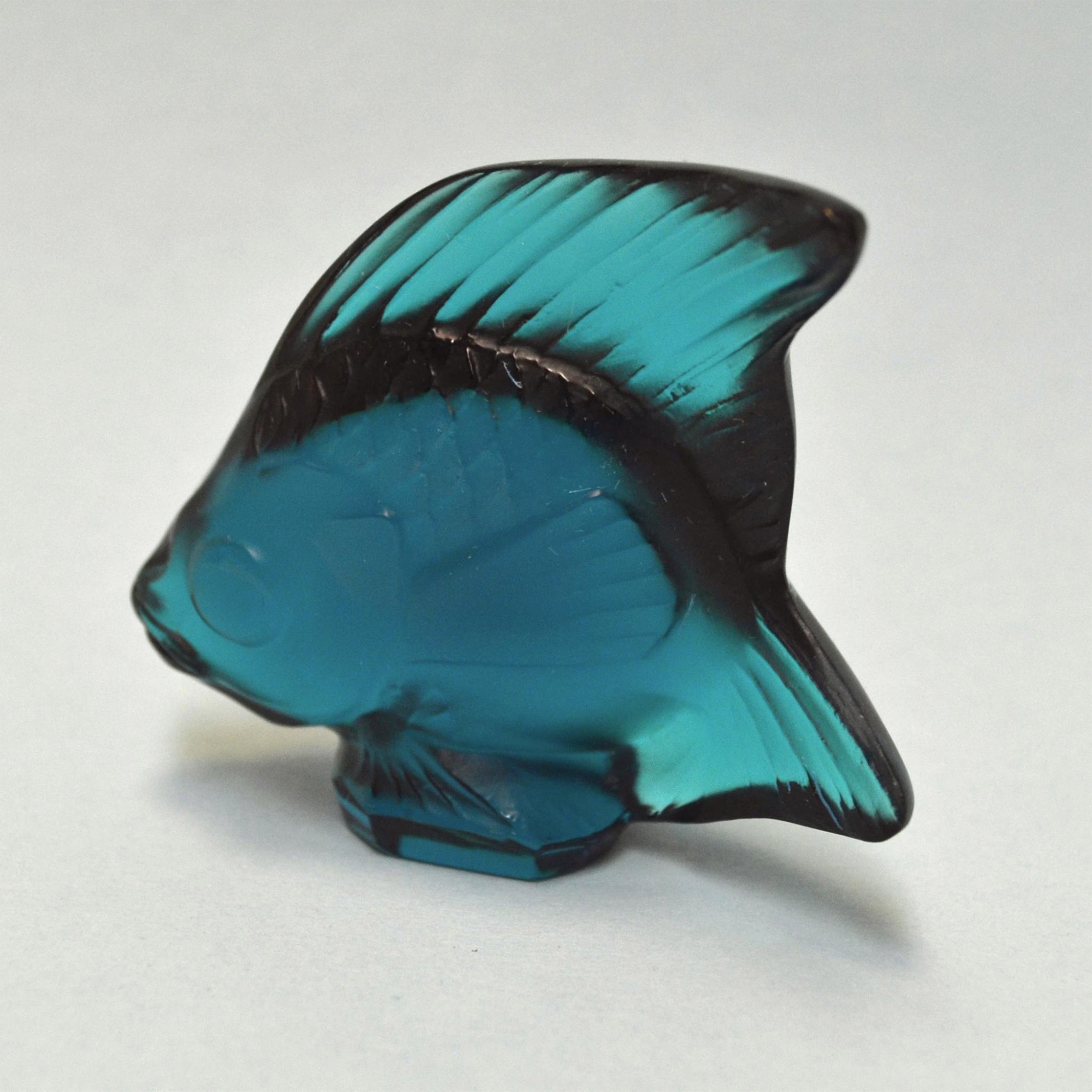 René Lalique | Antique Rene Lalique Crystal Dark Teal Fish Figurine ...
