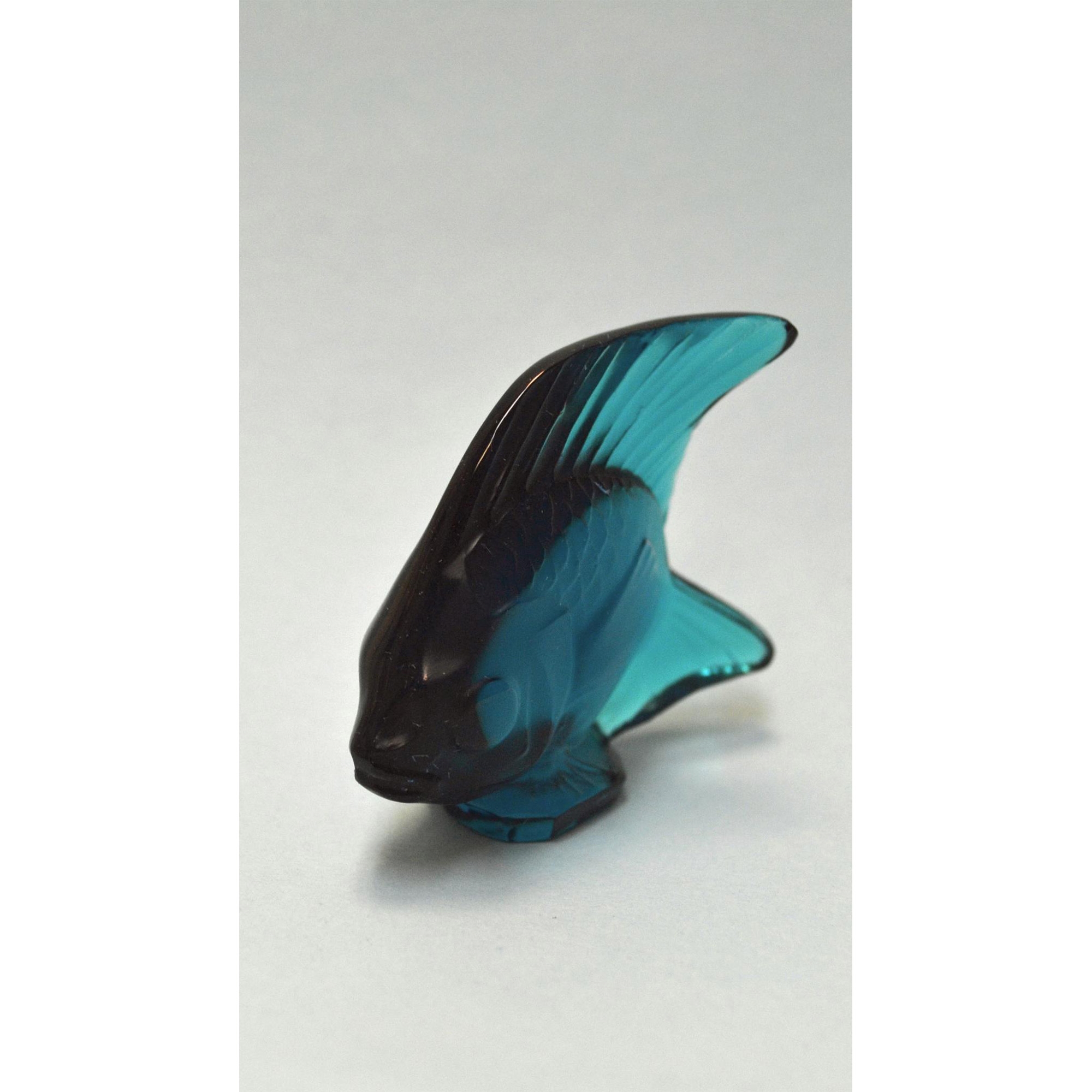 René Lalique | Antique Rene Lalique Crystal Dark Teal Fish Figurine ...