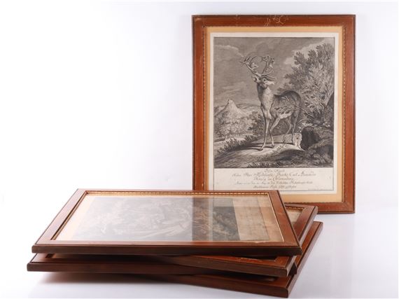 (Ulm 1698-1767 Augsburg) Hirschen und Bären by Johann Elias Ridinger