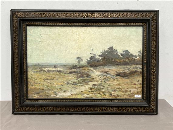 Paysage avec berger et moutons - Émile Van Doren