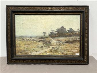 Paysage avec berger et moutons - Émile Van Doren