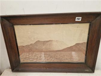 A watercolour signed by Oscar Holland - Oscar Holland