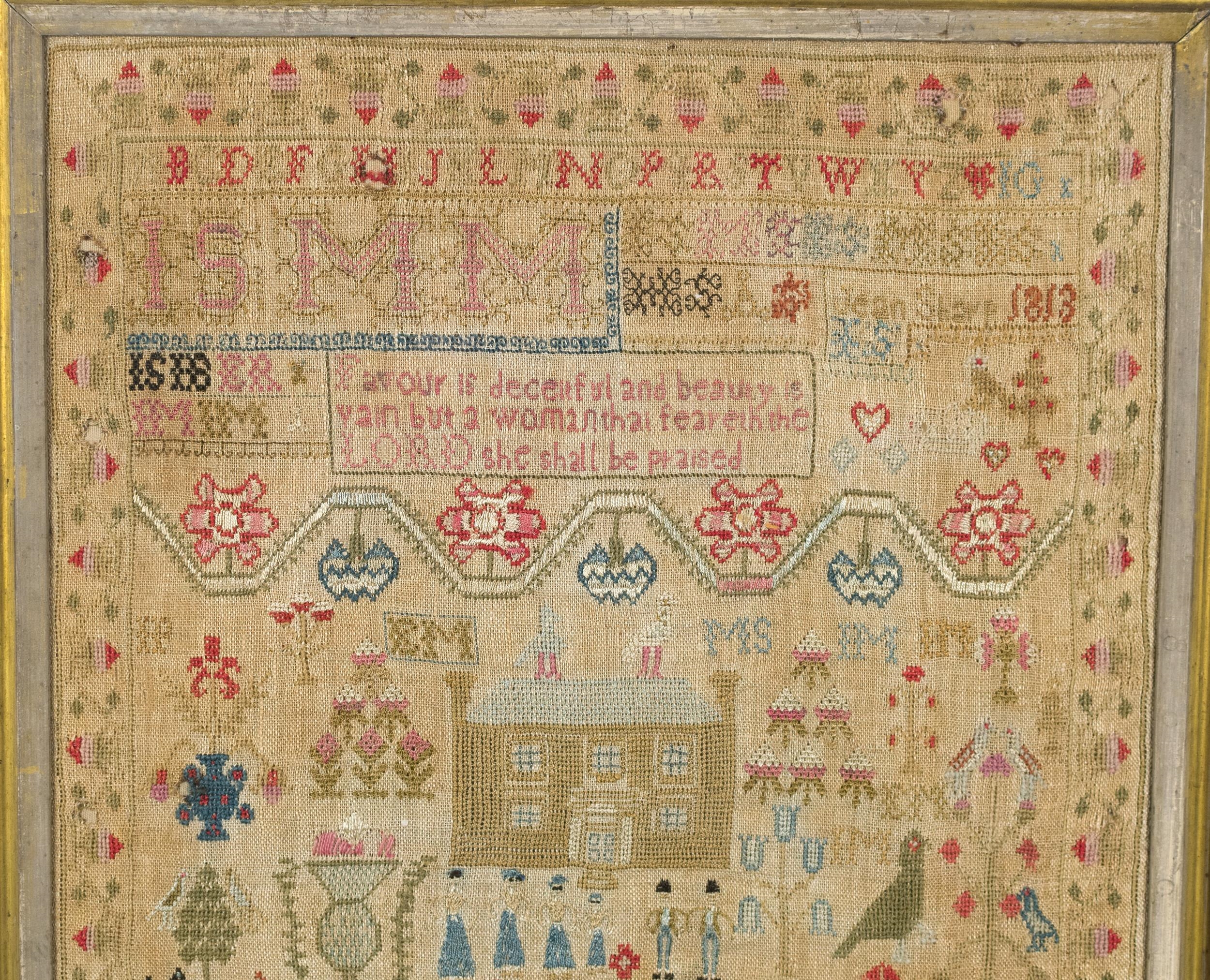 Jean Sharp | Wrought by Jean Sharp dated 1818, a very detailed sampler ...