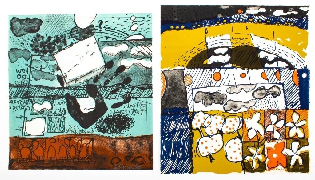 Elfi Schuselka | Elfi Schuselka Abstract Landscapes Lithographs, 2 ...