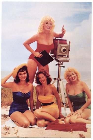 Vintage Original Postcard Advertising BUNNY YEAGER Pin-Up by Bunny Yeager