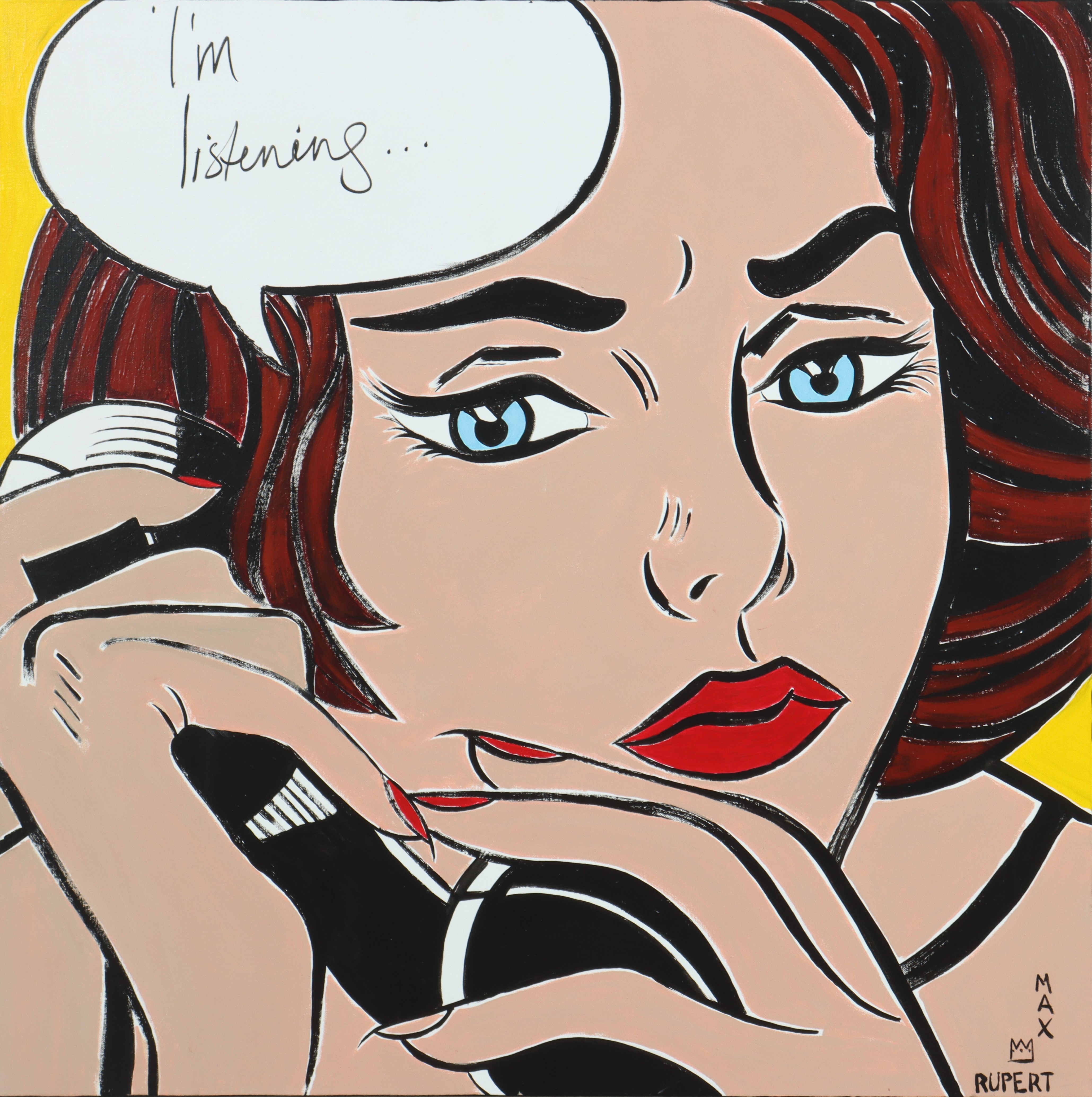 Artwork by Max Rupert, I'm Listening, Made of Acrylic on Canvas