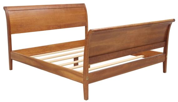 American cherrywood king-size sleigh bed