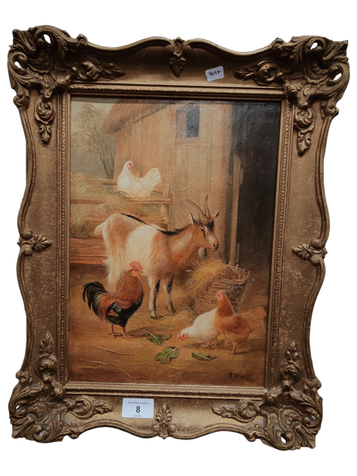 R. Hunt | ANTIQUE OIL PAINTING FARM ANIMALS BY R.HUNT | MutualArt