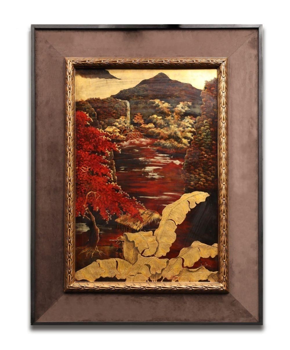 Artwork by Nguyen Loi, Hometown, Made of lacquer