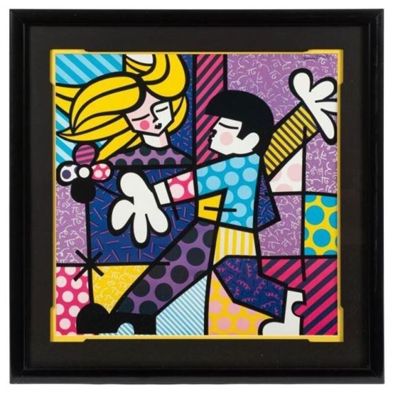 【R&B】Promysc Art Of Love Romero Britto | Framed Pop Art Print by Romero Britto