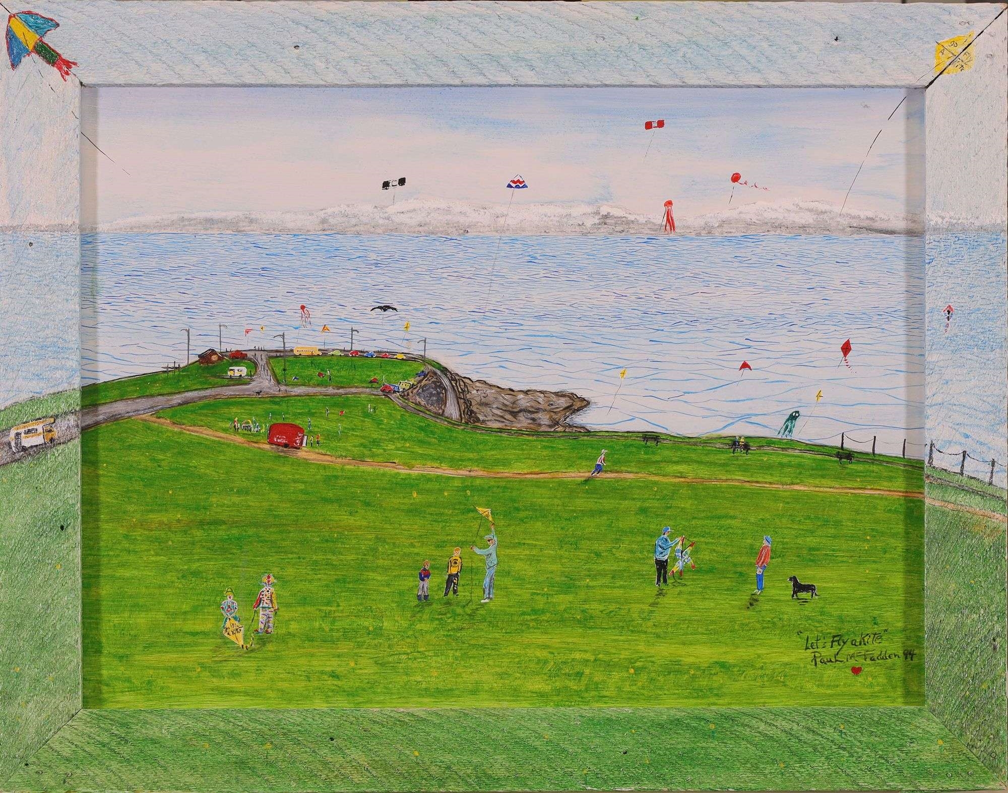 Artwork by Paul Mcfadden, Let's Fly a Kite, Made of ACRYLIC ON MASONITE