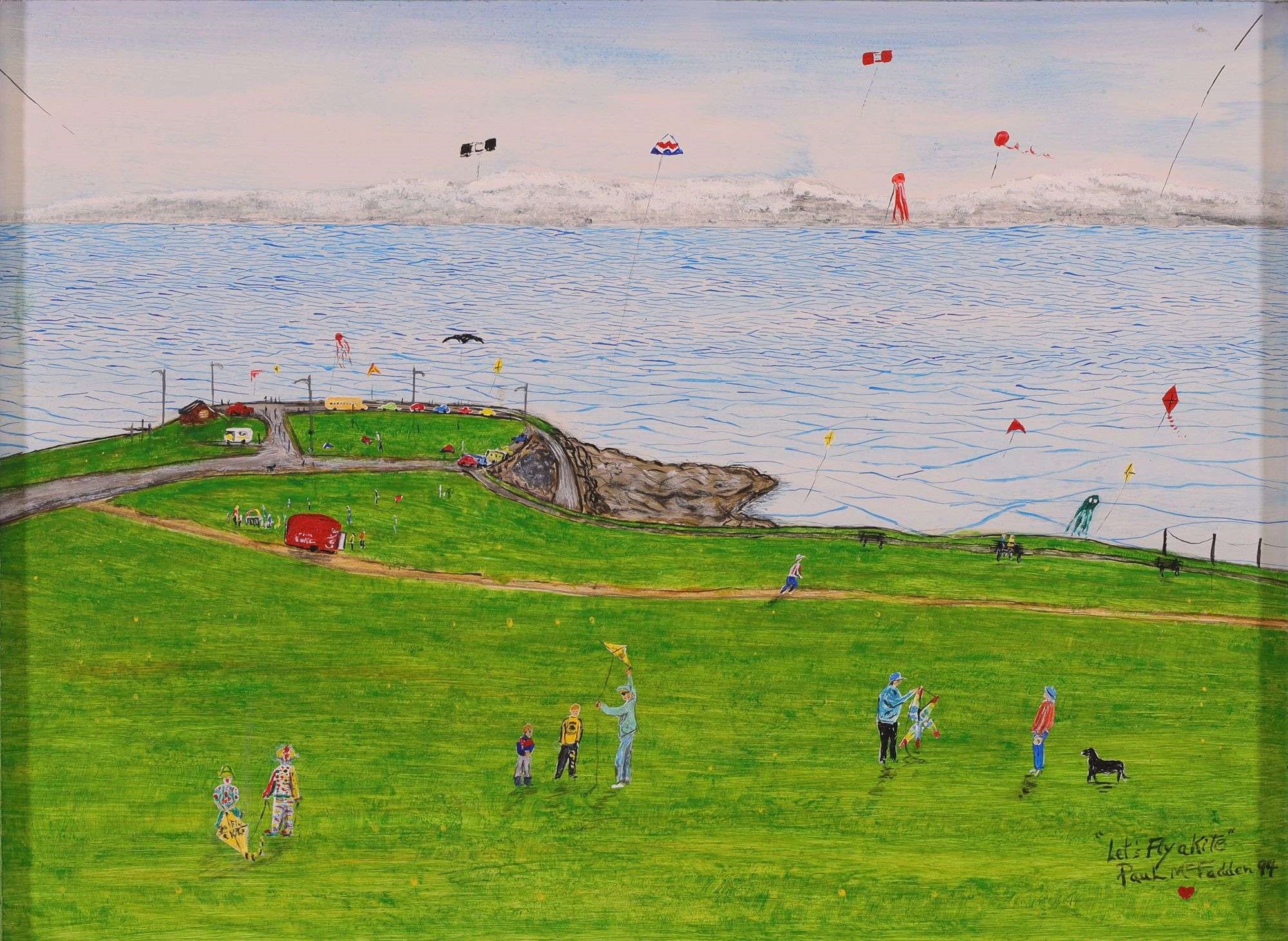 Artwork by Paul Mcfadden, Let's Fly a Kite, Made of ACRYLIC ON MASONITE