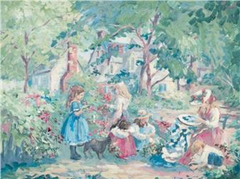 Impressionist Garden Painting Barbara Hess Pugsley - Barbara Hess Pugsley