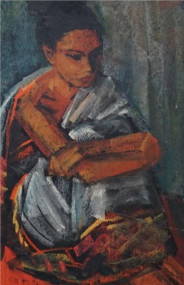 Study of a seated woman by Maurice Mann