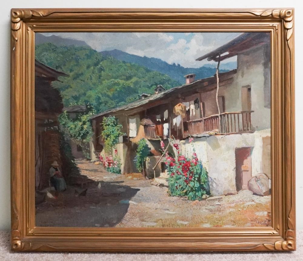 Artwork by Giulio Boetto, Italian Country Side, Made of Oil on Panel