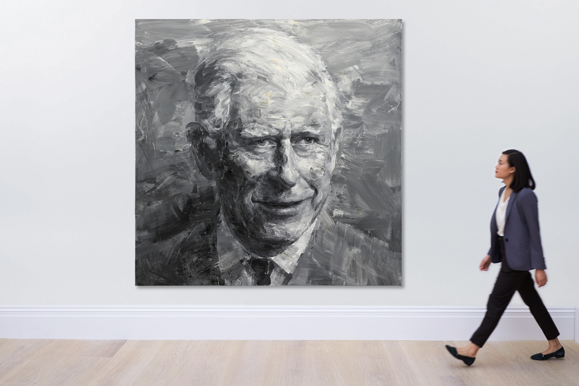 Artwork by Yan Pei Ming, Portrait du Prince Charles de Galles, Made of oil on canvas