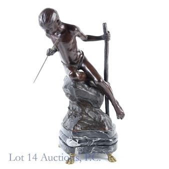 Bronze Statue, Boy Spear Fishing - Domenico Jollo
