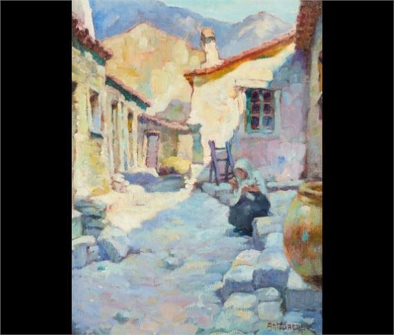 "Ruelle à Dogliamo - Corse " et "Potager sur fond de paysage" by Antoine Daens