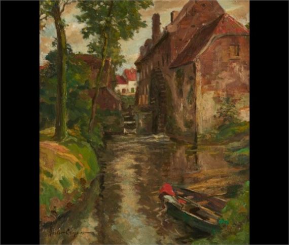 Moulin à eau à Woluwé-Saint-Etienne by Nestor Cambier