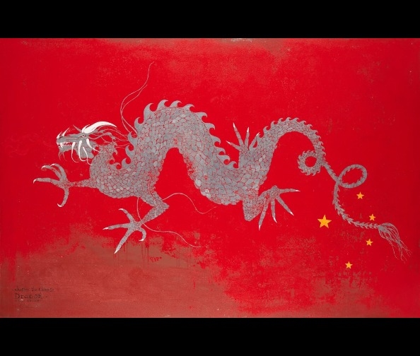 Artwork by Dominique Rousserie, Chasing the chinese dragon, Made of Acrylic on canvas
