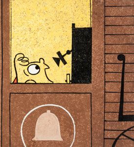 How Now Boing Boing Production Cel Featuring Gerald McBoing-Boing and Key Master Production Background Attributed to Jules Engle (UPA