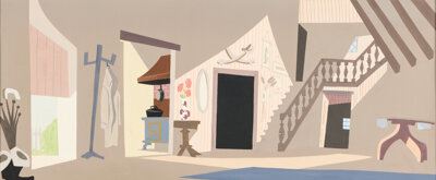 Georgie and the Dragon The McDonalds' Home Interior Trimmed Pan Production Background Painting (UPA