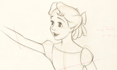 Milt Kahl | Peter Pan Rare Large Wendy Darling Animation Drawing (Walt ...