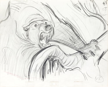 GLEN KEANE | The Fox and the Hound Bear Rough Animation Drawing by ...