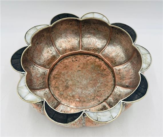 Large Centerpiece/Bowl in Copper & Silver by Los Castillo, Mexico 1960's