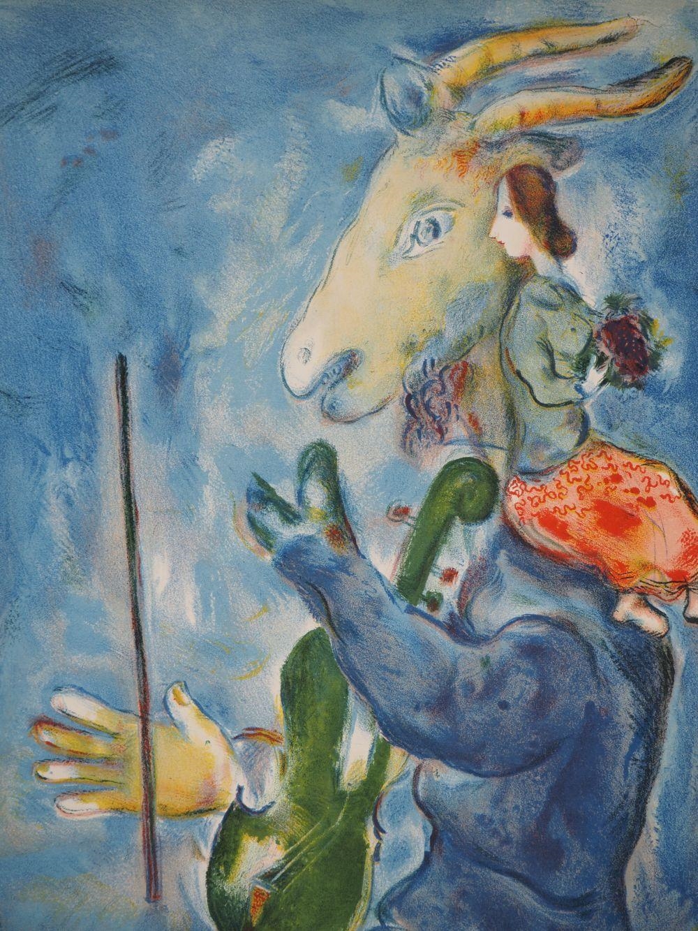Marc Chagall | Marc CHAGALL - Musical goat and woman with bouquet ...
