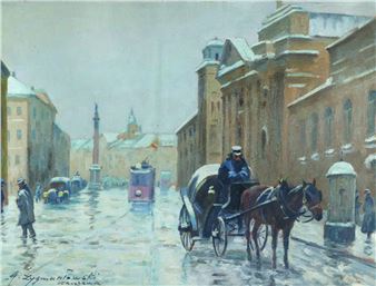 WIDOK Z KRAKOWSKIEGO PRZEDMIEŚCIA NA PLAC ZAMKOWY - A. Zygmuntowski