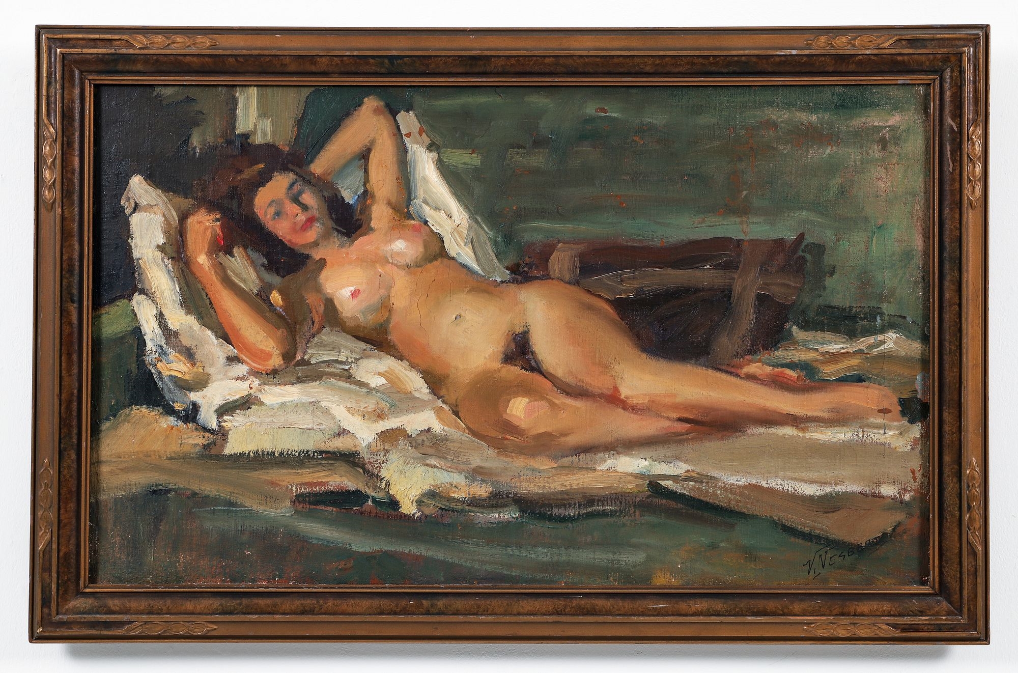 Vincent Nesbert | Vincent Nesbert Female Nude Oil on Canvas 1940s ...