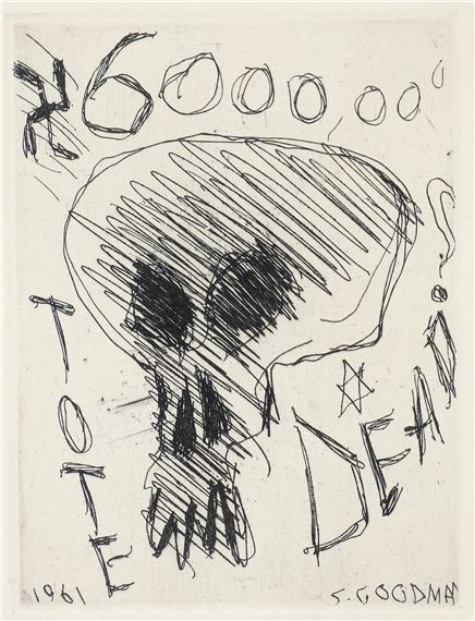 Sam Goodman orig etching 6 M Dead - Sam Goodman