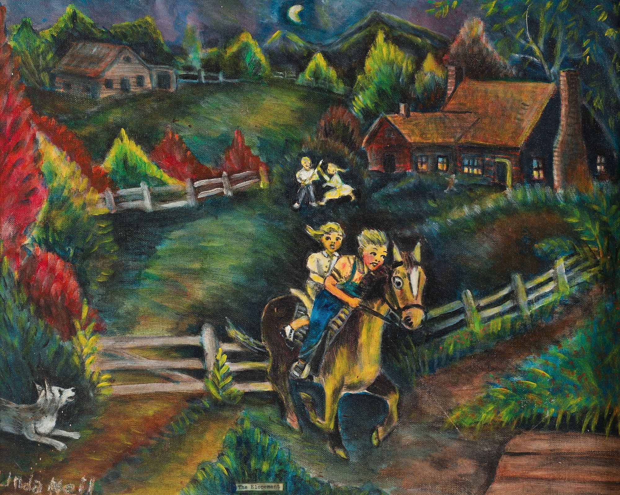 Artwork by Linda Neil, 2 Self Taught Artists paintings by M. and Linda Neil, Made of oil on canvasboard