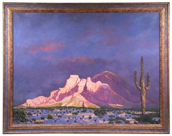 Large Desert Landscape with Mountains - Arthur Hoefler