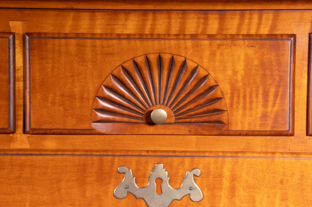 Eldred Wheeler | ELDRED WHEELER TIGER MAPLE HIGHBOY | MutualArt