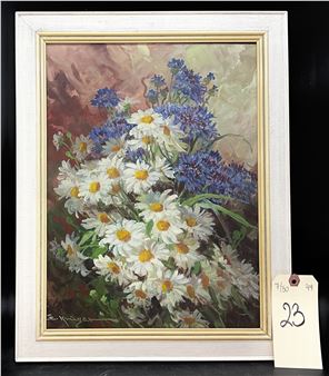 ERNA KRUGER SIGNED GERMAN STILL LIFE OIL ON BOARD - Erna Kruger