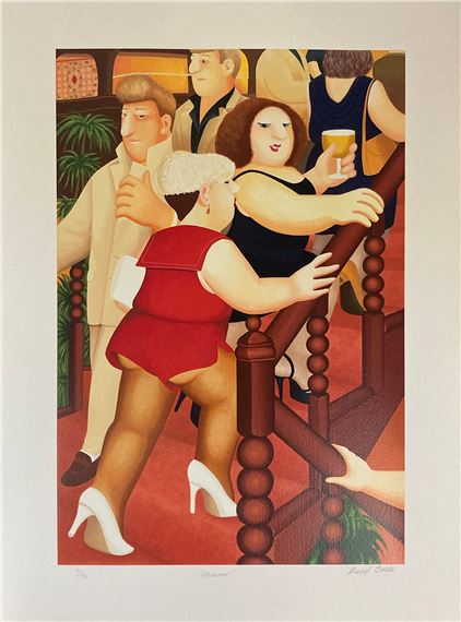 Beryl Cook | Beryl Cook - Staircase (1986) | MutualArt