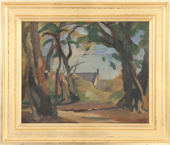 Farm scene with figures - Briger Briger-Ericson