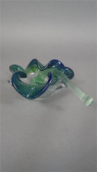 René COURSON (1940-2012). Cendrier en verre