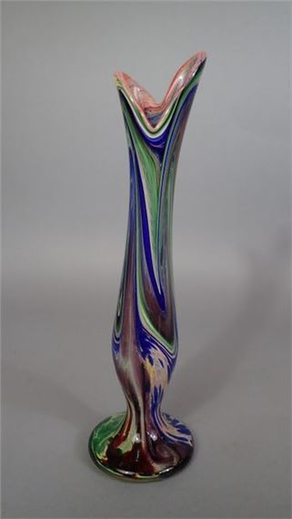 René COURSON (1940-2012). Grand vase en verre by René Courson