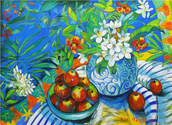 Tropical – Frangipani and Apples by Kim Maple, 1996
