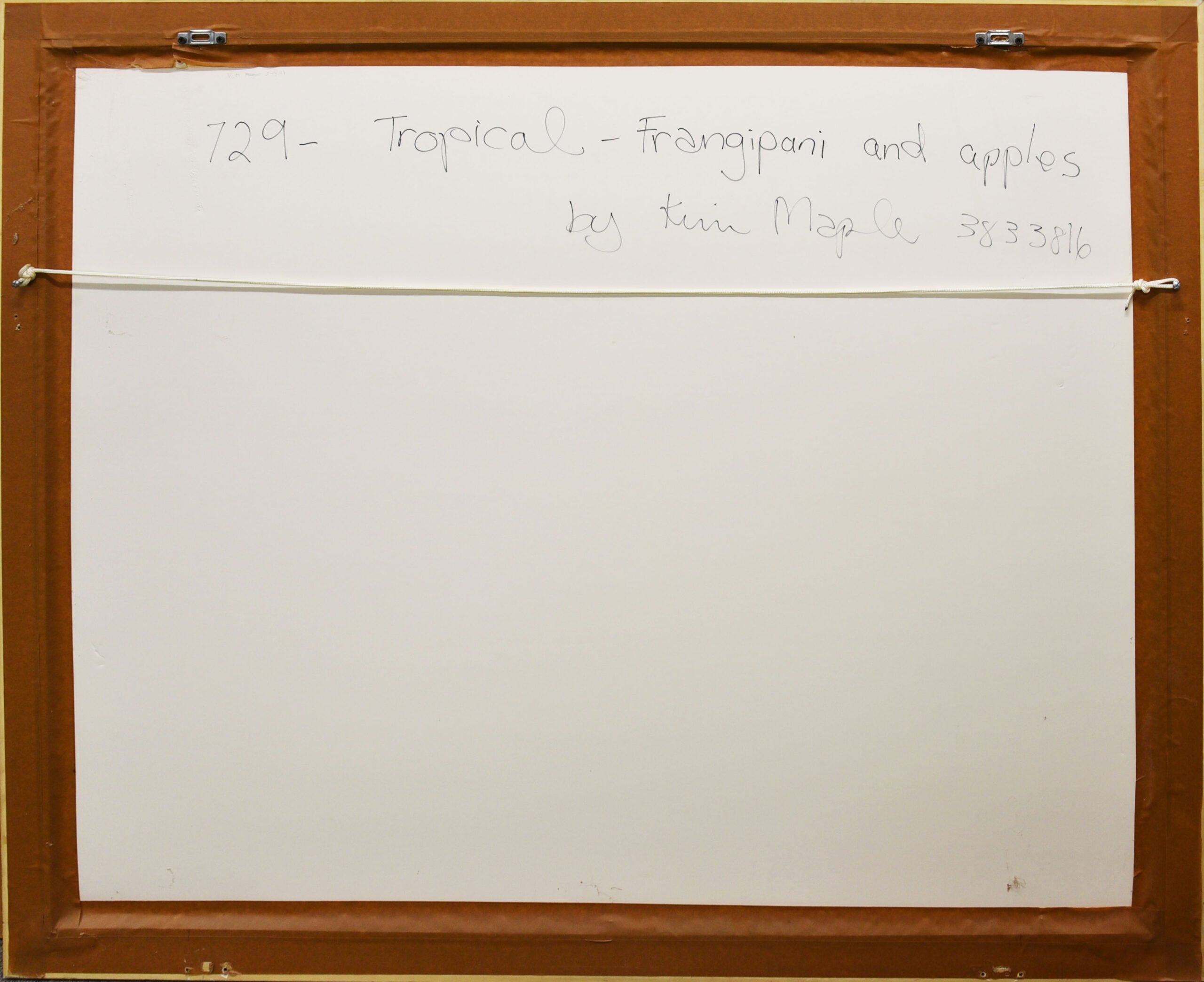 Artwork by Kim Maple, Tropical – Frangipani and Apples, Made of Mixed media on paper