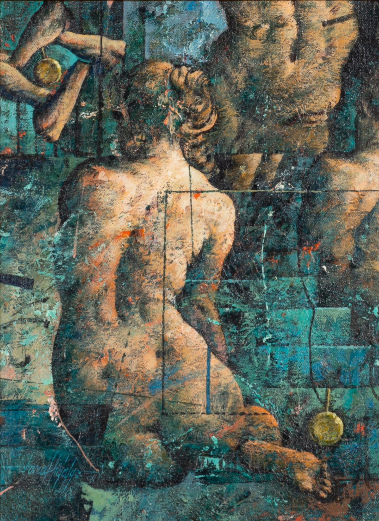 Artwork by Armando Lara Hidalgo, Untitled (Seated Nude), Made of Acrylic on canvas