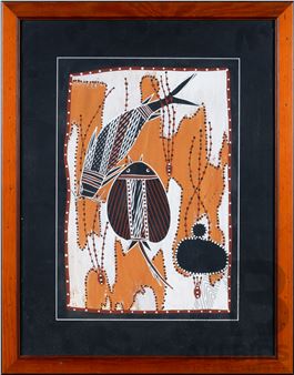 Bolda Hunter (20th Century, Aboriginal), Nawarah & Giyowk Dreaming 1995, Natural Pigments on Paper - Bolda Hunter Bim