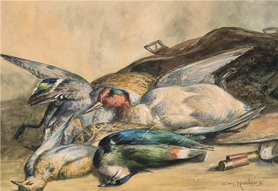 still life of game by Chris Meadows, early 20th Century