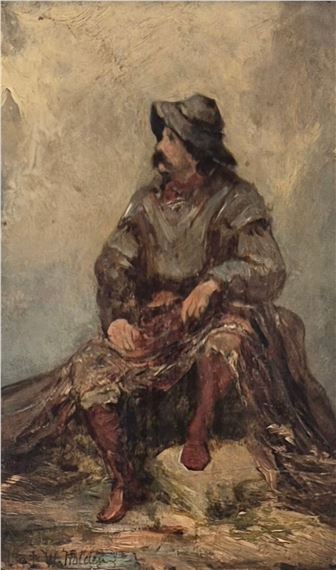 fisherman mending the nets - Albert W. Holden