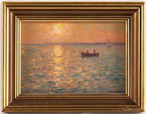 Bateaux en Mer - Charles Louis Signoret