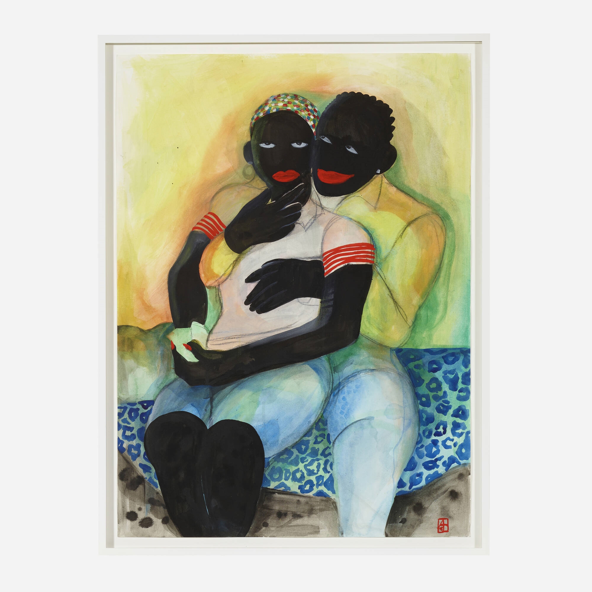 Artwork by Ashley Doggett, Allegory of the Bourgeoise: It’s Bedtime Baby; I Fell in Love With You Before the Second Show, Made of acrylic, watercolor, charcoal, sumi ink and